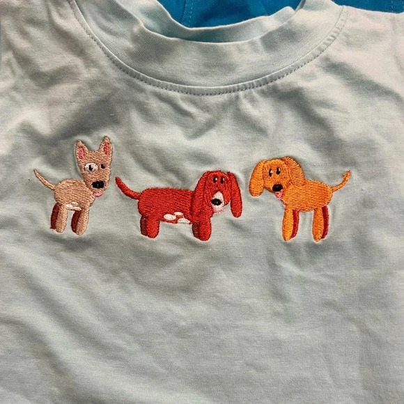 Bundle of 3 Smock Monkey Applique and Smocked Tee Shirts Puppy, Tractor, Apple - Picture 7 of 7